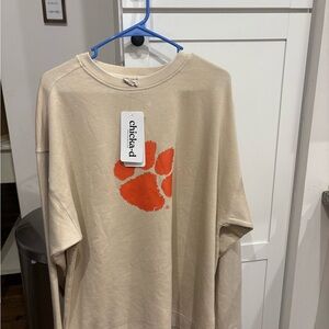Chicka-d Cream Sweatshirt with Orange Logo